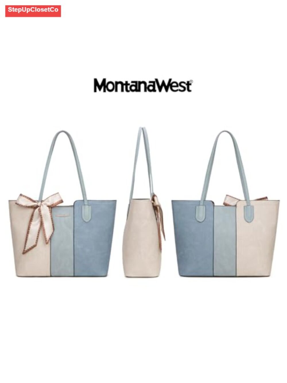 Faux Leather Tote Satchel Purse Work Bag Top Handle Shoulder Bag with Scarf - Picture 3 of 6
